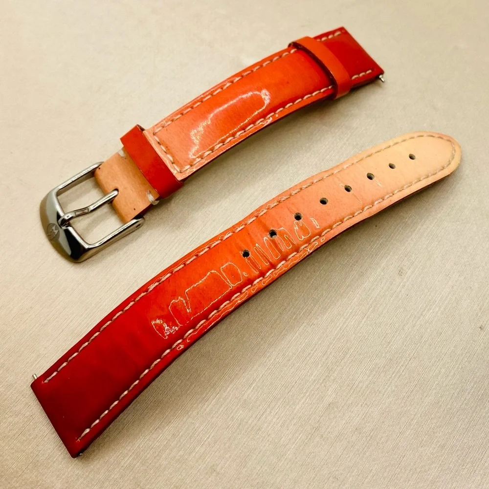 EUC MICHELE 16mm Genuine Red Ombré Patent Leather
Replacement Band Strap - Picture 1 of 11